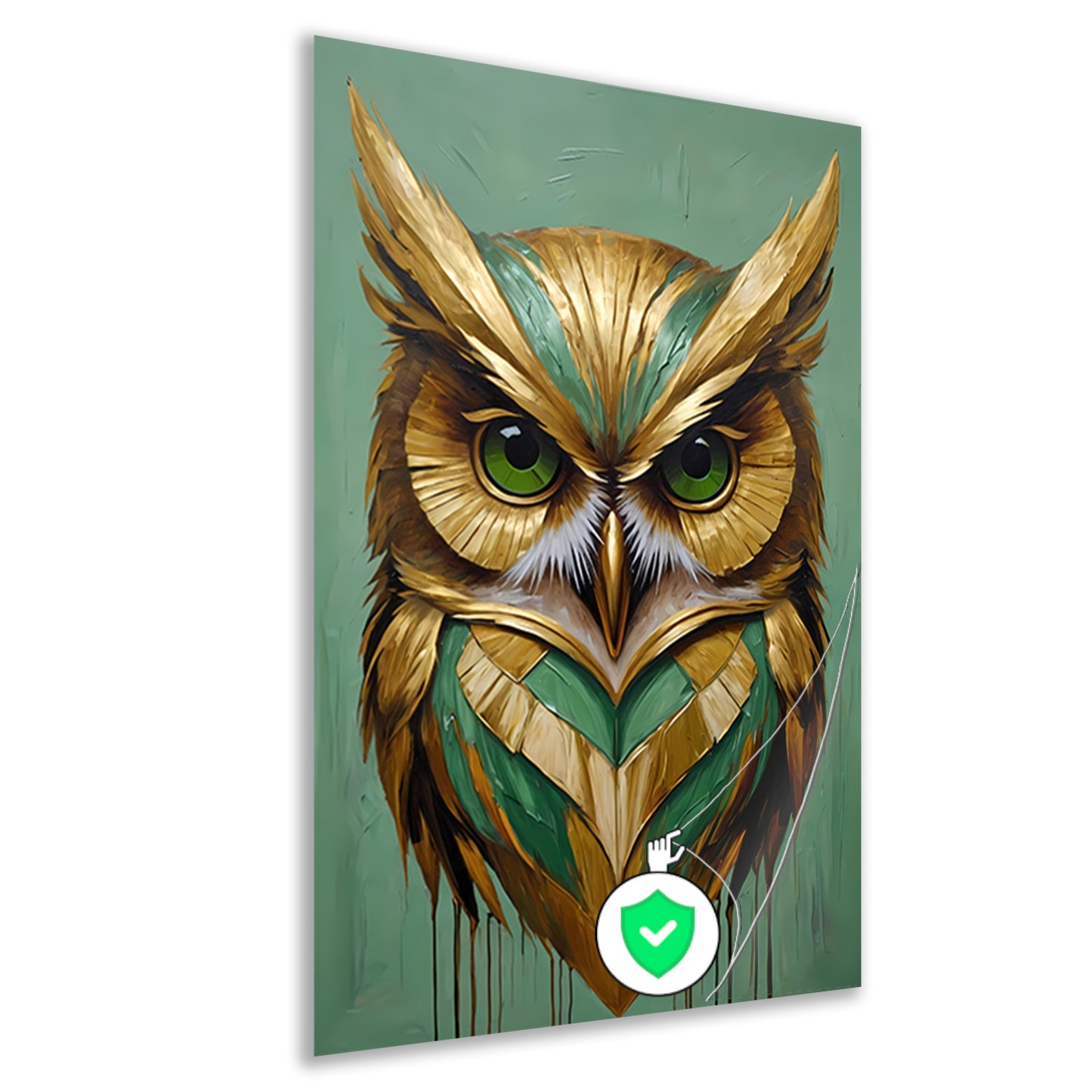 Moderne Gouden Uil in Art Deco Stijl poster