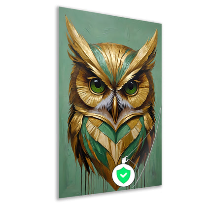Moderne Gouden Uil in Art Deco Stijl poster