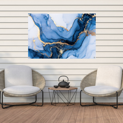 Luxueuze Marmeren Texturen met Gouden Details tuinposter