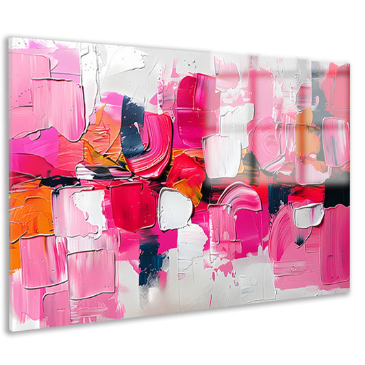 Kleurrijk abstract schilderij met dynamische vormen acrylglas