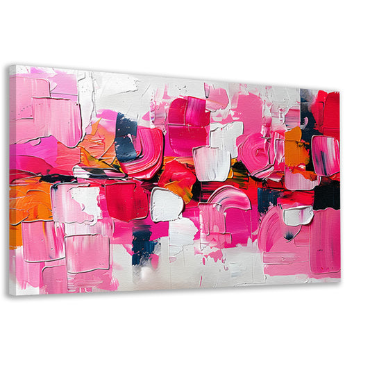 Kleurrijk abstract schilderij met dynamische vormen canvas