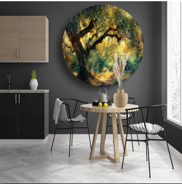 Van Goghs Bloeiende Amandelboom aluminium muurcirkel