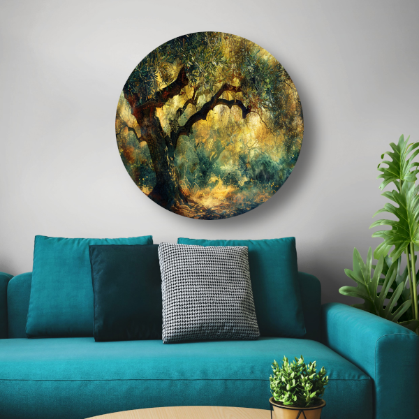 Van Goghs Bloeiende Amandelboom aluminium muurcirkel