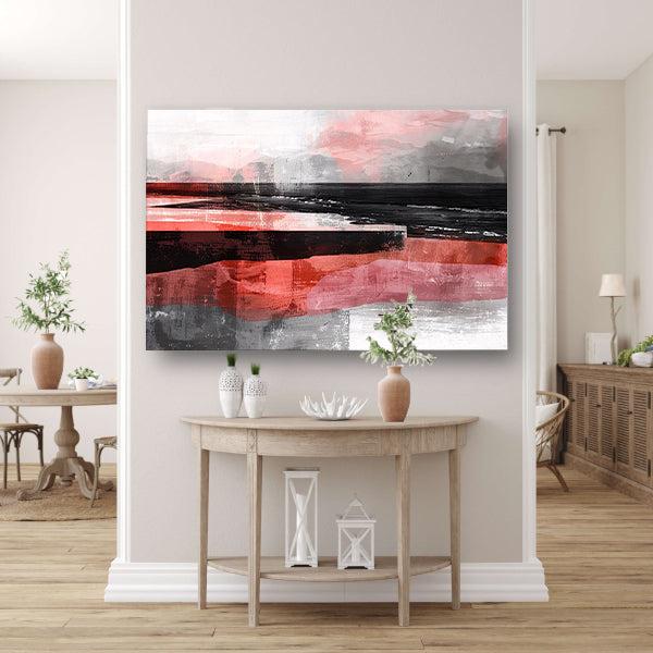 Abstracte digitale strand kunst met dynamische kleuren canvas