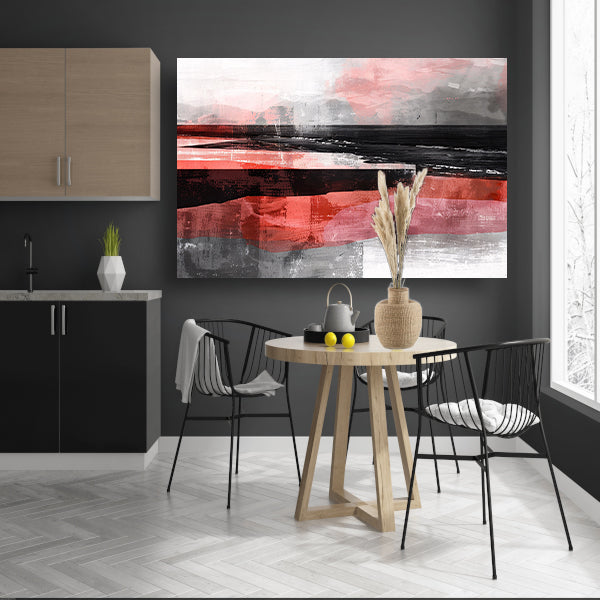 Abstracte digitale strand kunst met dynamische kleuren canvas