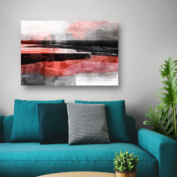 Abstracte digitale strand kunst met dynamische kleuren canvas