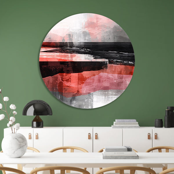 Abstracte digitale strand kunst met dynamische kleuren aluminium muurcirkel