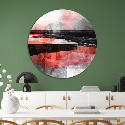 Abstracte digitale strand kunst met dynamische kleuren aluminium muurcirkel