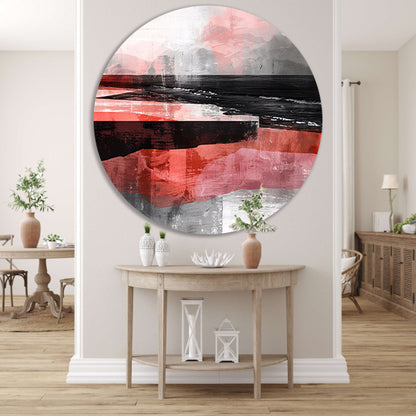 Abstracte digitale strand kunst met dynamische kleuren aluminium muurcirkel