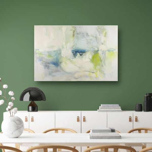Abstract schilderij met zachte kleuren poster