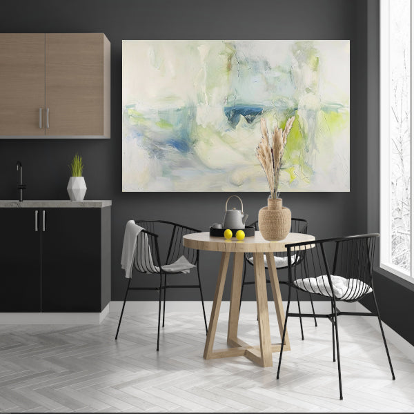 Abstract schilderij met zachte kleuren poster