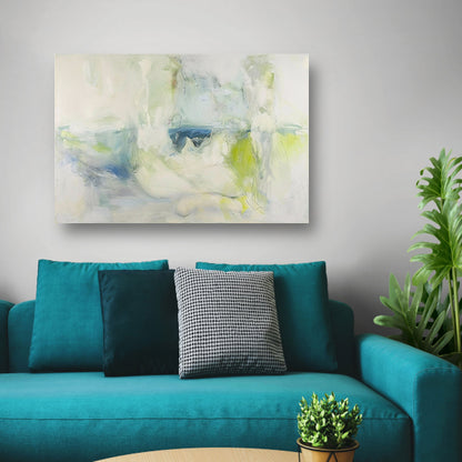 Abstract schilderij met zachte kleuren poster