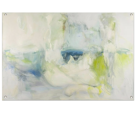 Abstract schilderij met zachte kleuren tuinposter