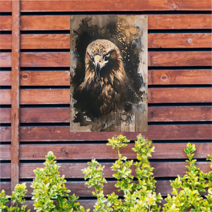 Mysterieuze adelaar in rustieke stijl tuinposter
