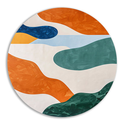 Kleurrijk abstract schilderij met patronen forex muurcirkel