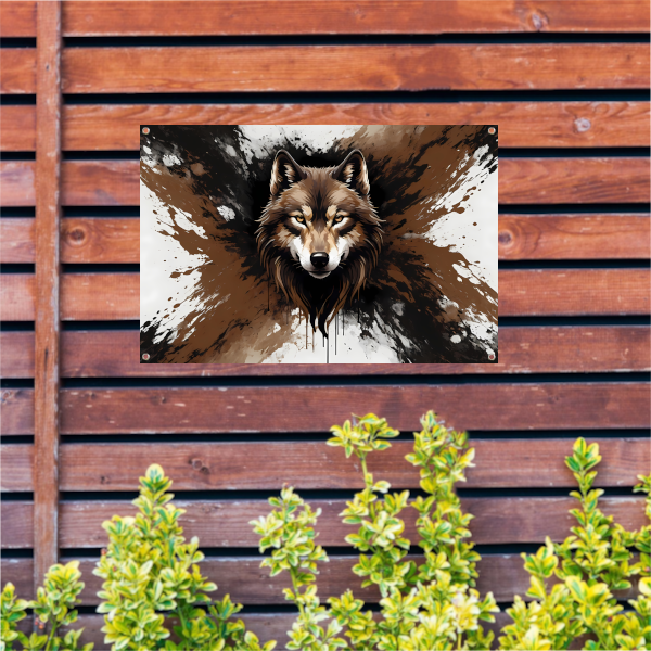 Wolf in Dynamische Abstracte Stijl tuinposter