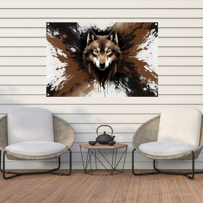 Wolf in Dynamische Abstracte Stijl tuinposter