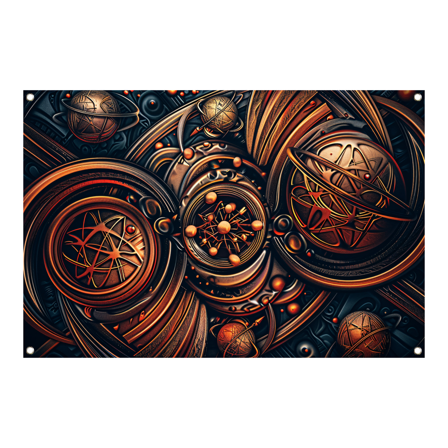 Esoterische symbolen in goud en zwart tuinposter