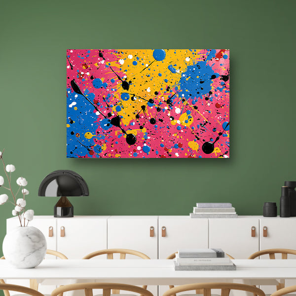 Abstract Kleurencompositie canvas met baklijst