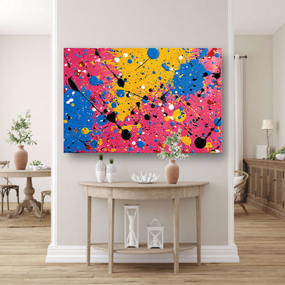 Abstract Kleurencompositie canvas met baklijst