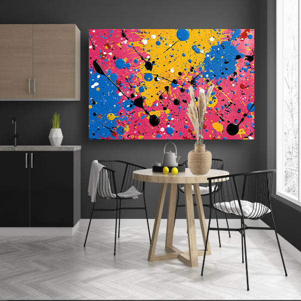 Abstract Kleurencompositie canvas met baklijst