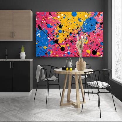 Abstract Kleurencompositie canvas met baklijst