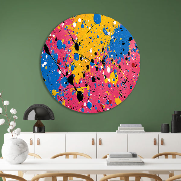 Abstract Kleurencompositie aluminium muurcirkel