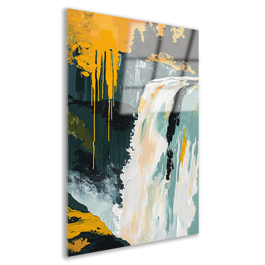 Abstract schilderij van waterval in natuur acrylglas