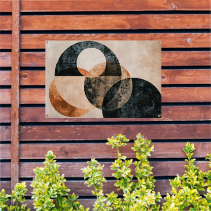 Monochroom minimalistisch abstract ontwerp tuinposter