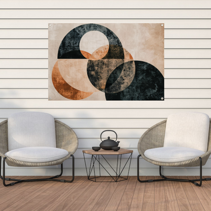 Monochroom minimalistisch abstract ontwerp tuinposter