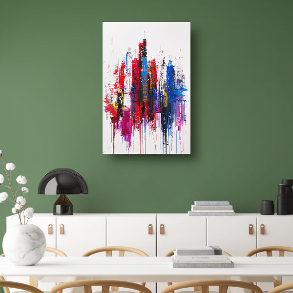 Kleurrijk abstract stadsgezicht op witte achtergrond acrylglas