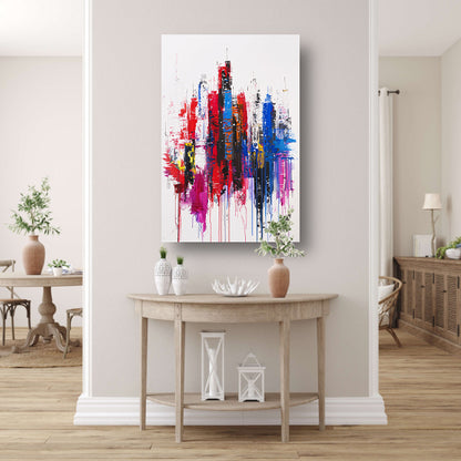 Kleurrijk abstract stadsgezicht op witte achtergrond acrylglas