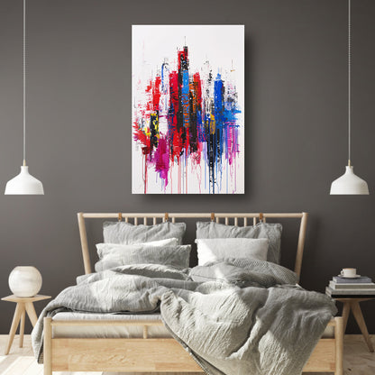 Kleurrijk abstract stadsgezicht op witte achtergrond acrylglas