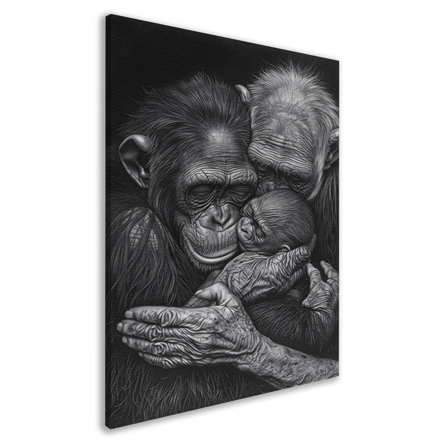 Tedere Familie Momenten Bij Apen canvas