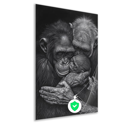 Tedere Familie Momenten Bij Apen poster