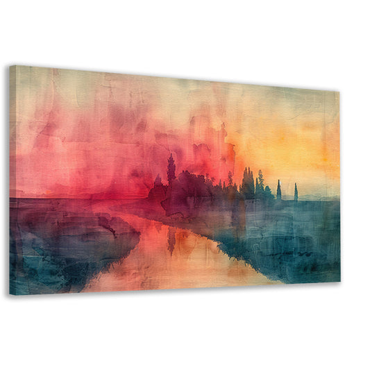 Schemerige Reflecties aan een Rustige Rivier canvas