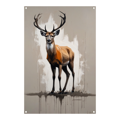 Abstract Hert in Moderne Drip Schilderstijl tuinposter