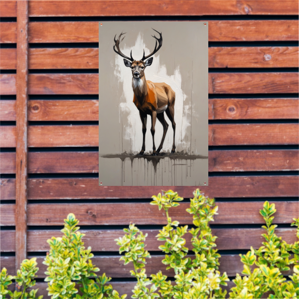 Abstract Hert in Moderne Drip Schilderstijl tuinposter