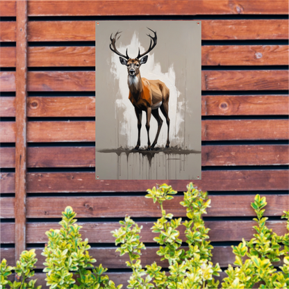 Abstract Hert in Moderne Drip Schilderstijl tuinposter