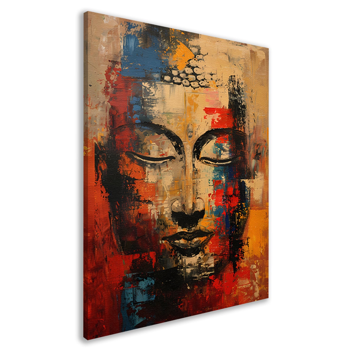 Expressieve abstracte olieverf van Boeddha in kleur canvas