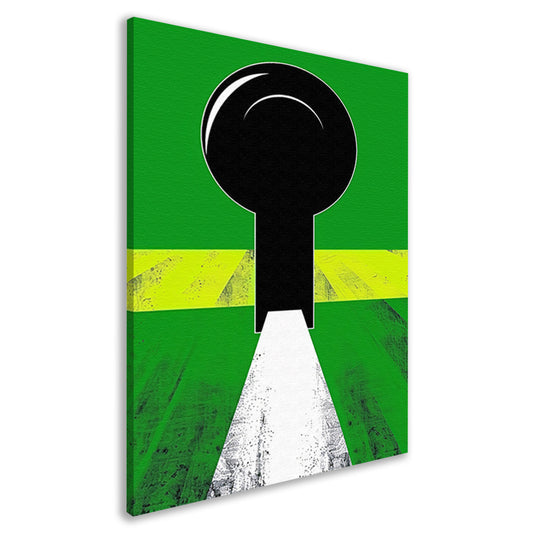 Abstracte Sleutel op Groen Pad canvas