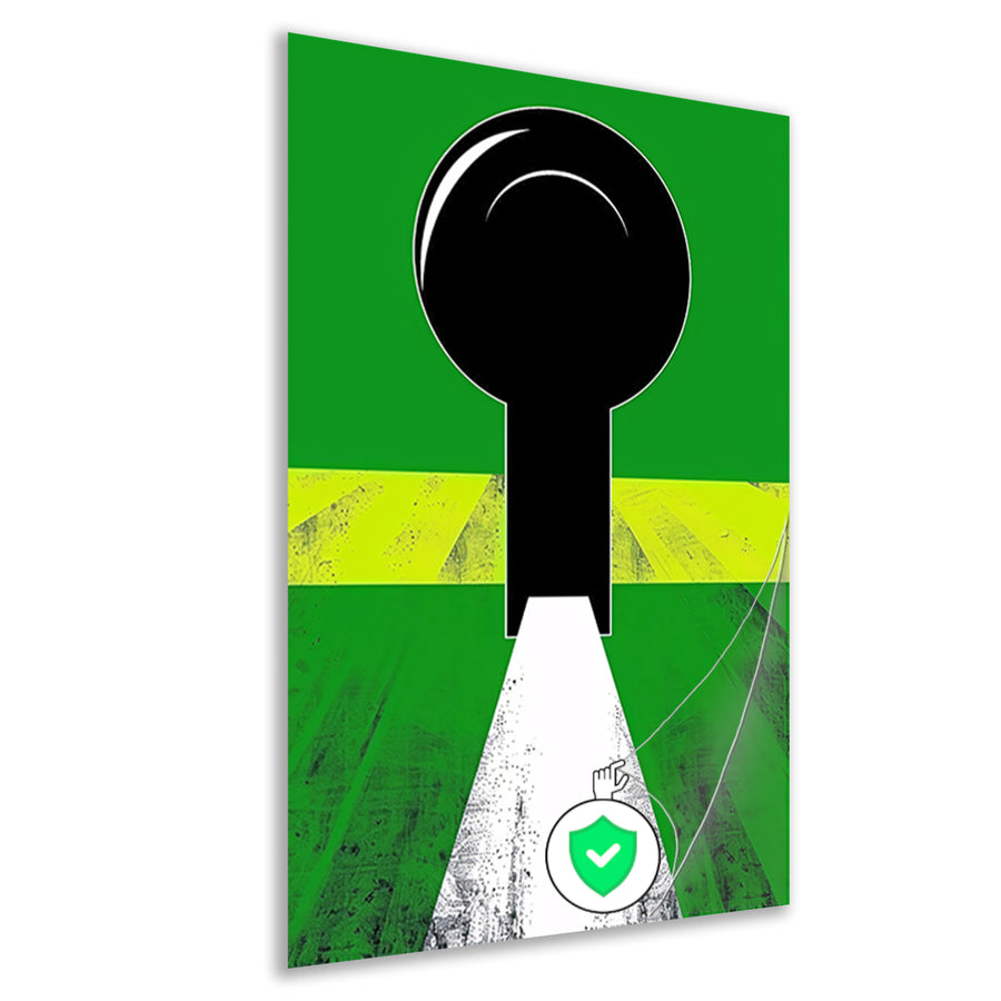 Abstracte Sleutel op Groen Pad poster