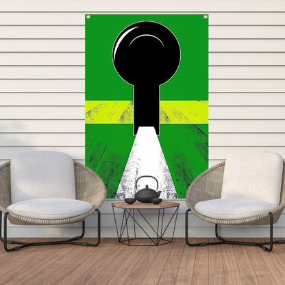 Abstracte Sleutel op Groen Pad tuinposter