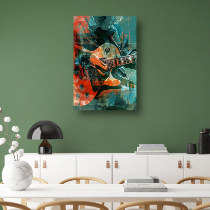Abstracte close-up van een elektrische gitaar canvas