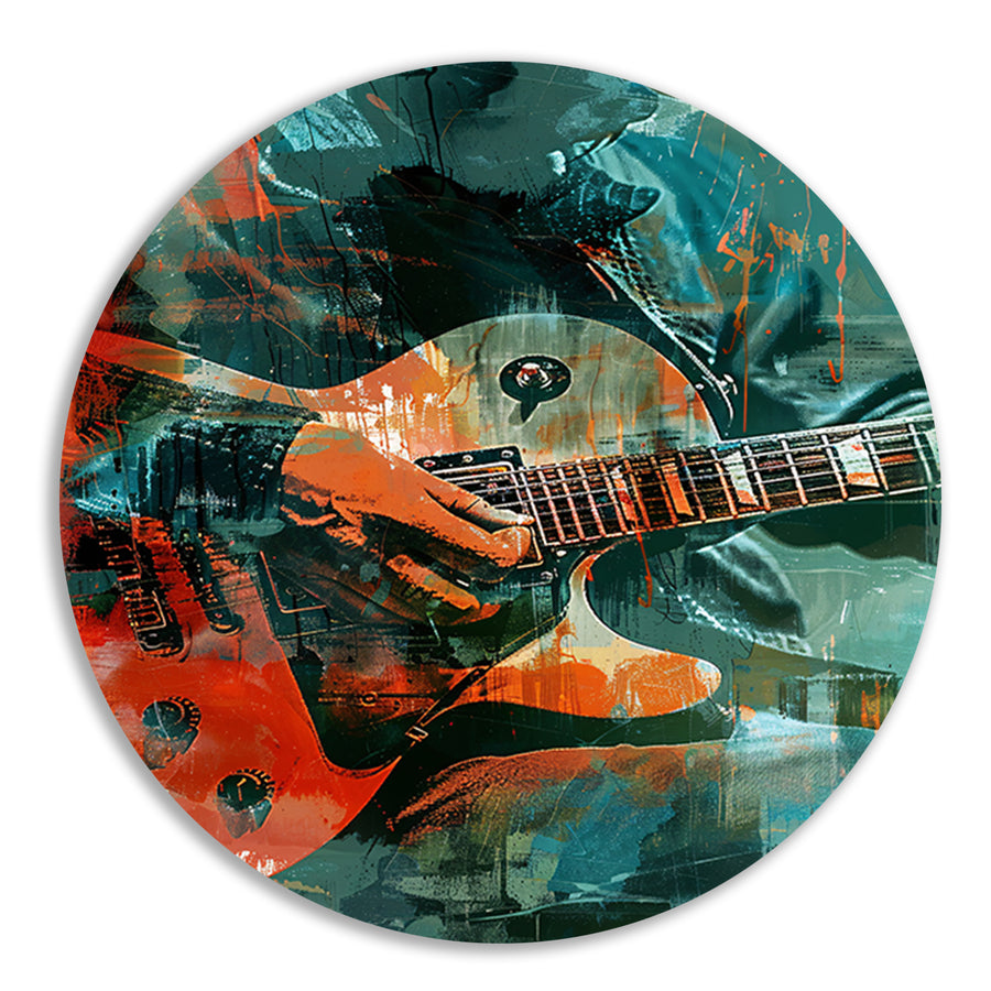 Abstracte close-up van een elektrische gitaar forex muurcirkel