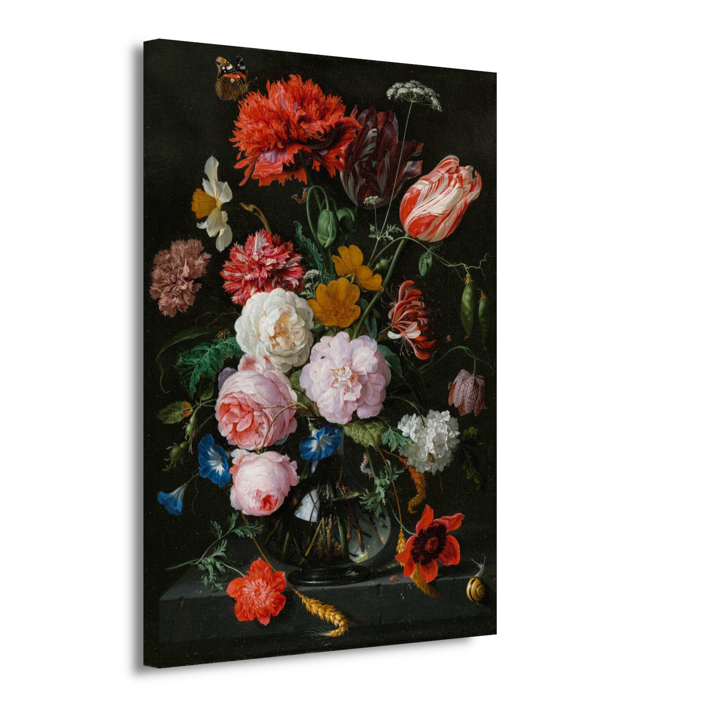 Stilleven met bloemen in een glazen vaas - Jan Davidsz. de Heem canvas