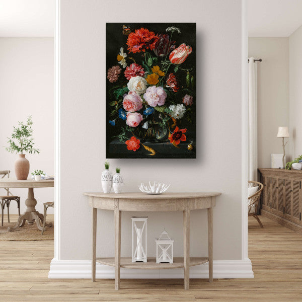 Stilleven met bloemen in een glazen vaas - Jan Davidsz. de Heem canvas