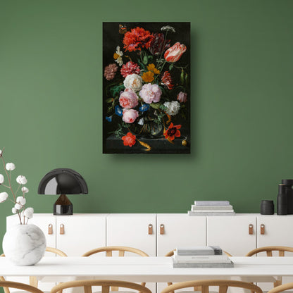 Stilleven met bloemen in een glazen vaas - Jan Davidsz. de Heem poster