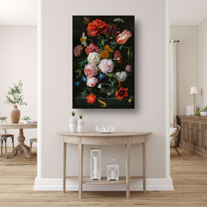 Stilleven met bloemen in een glazen vaas - Jan Davidsz. de Heem poster