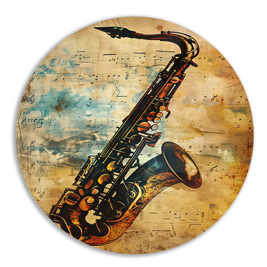 Abstracte Saxofoon op Muziekpapier forex muurcirkel